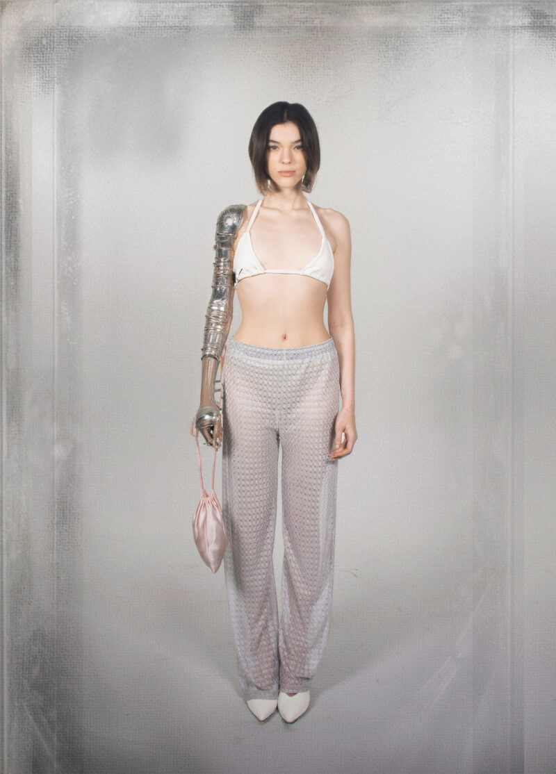 Pantalon recto de encaje